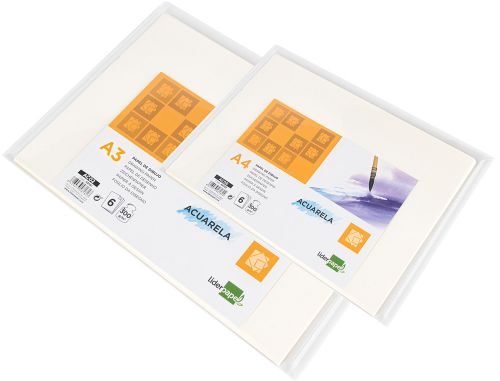 Papel aguarela liderpapel din a4 300 gr embalagem de 6 folhas , Liderpapel , 48182 , 8423473481824